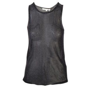 MAJE Metallic Black See-Through Tank Top [NWOT]